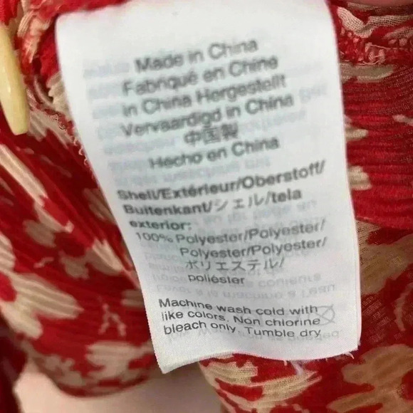 Madewell Crinkled Button-Back Tie Tee in Full Bloom Womens Size Medium - Picture 8 of 10